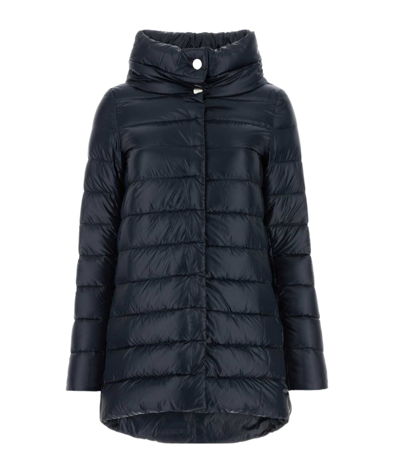 Herno Dark Blue Nylon Amelia Down Jacket In Black