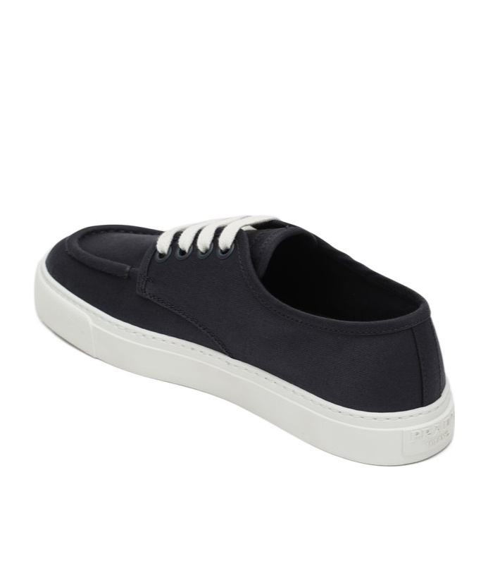 Prada Low Profile Round Toe Sneakers With Textured Finish