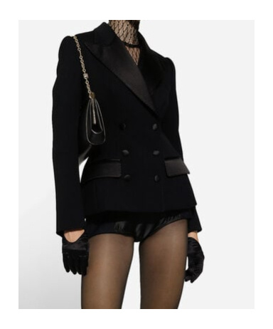 Dolce & Gabbana Tuxedo Blazer With Peak Lapel And Structured Shoulders In Black