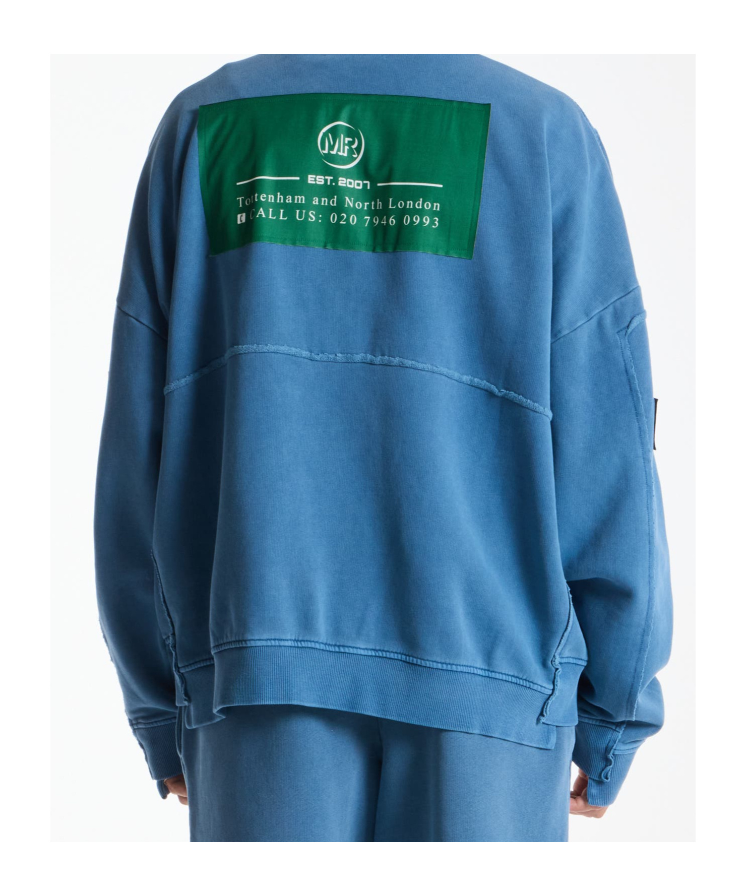Martine Rose Zip-up Panelled Sweatshirt In Blue