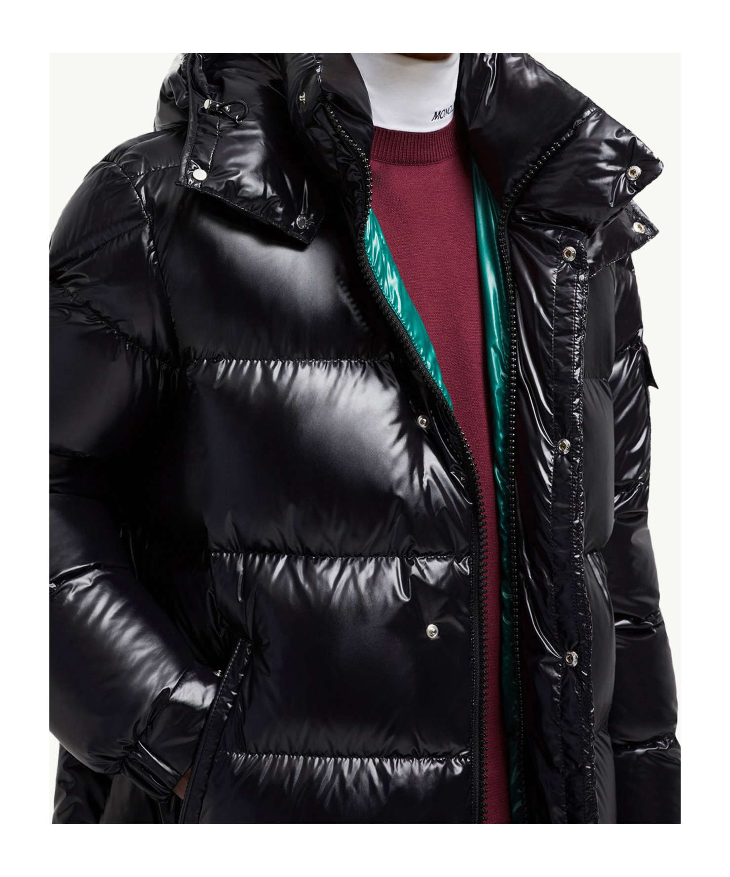 Moncler Doudoune Longue À Capuche Et Matelassage En Carré Hanoverian In Black