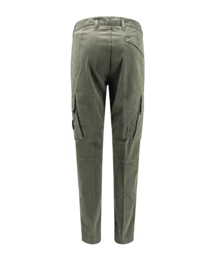Stone Island Cargo Trouser With Iconic Logo Patch In Black