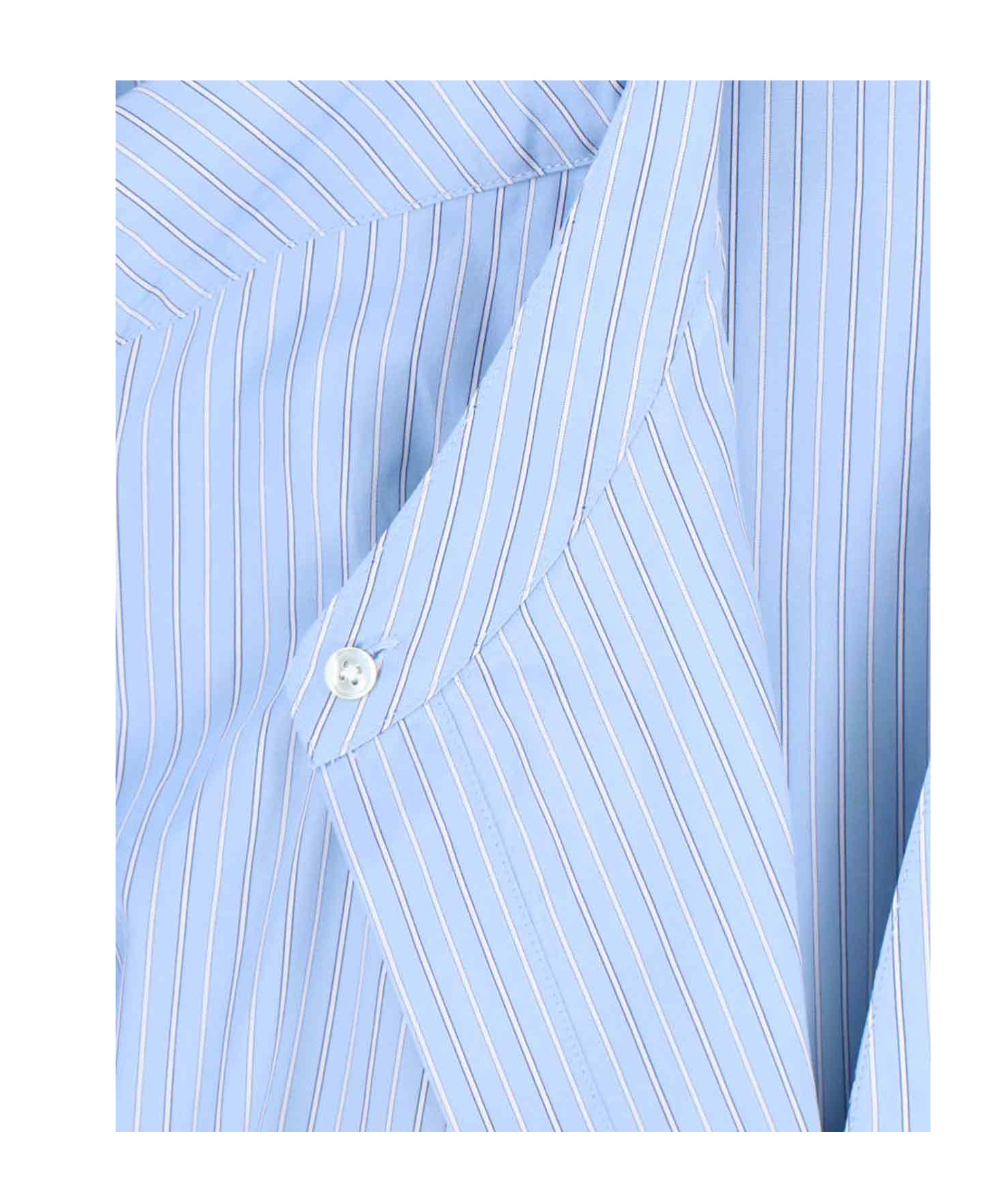 Rohe Róhe Asymmetrical Stripe Shirt In Light Blue Cotton In Blue