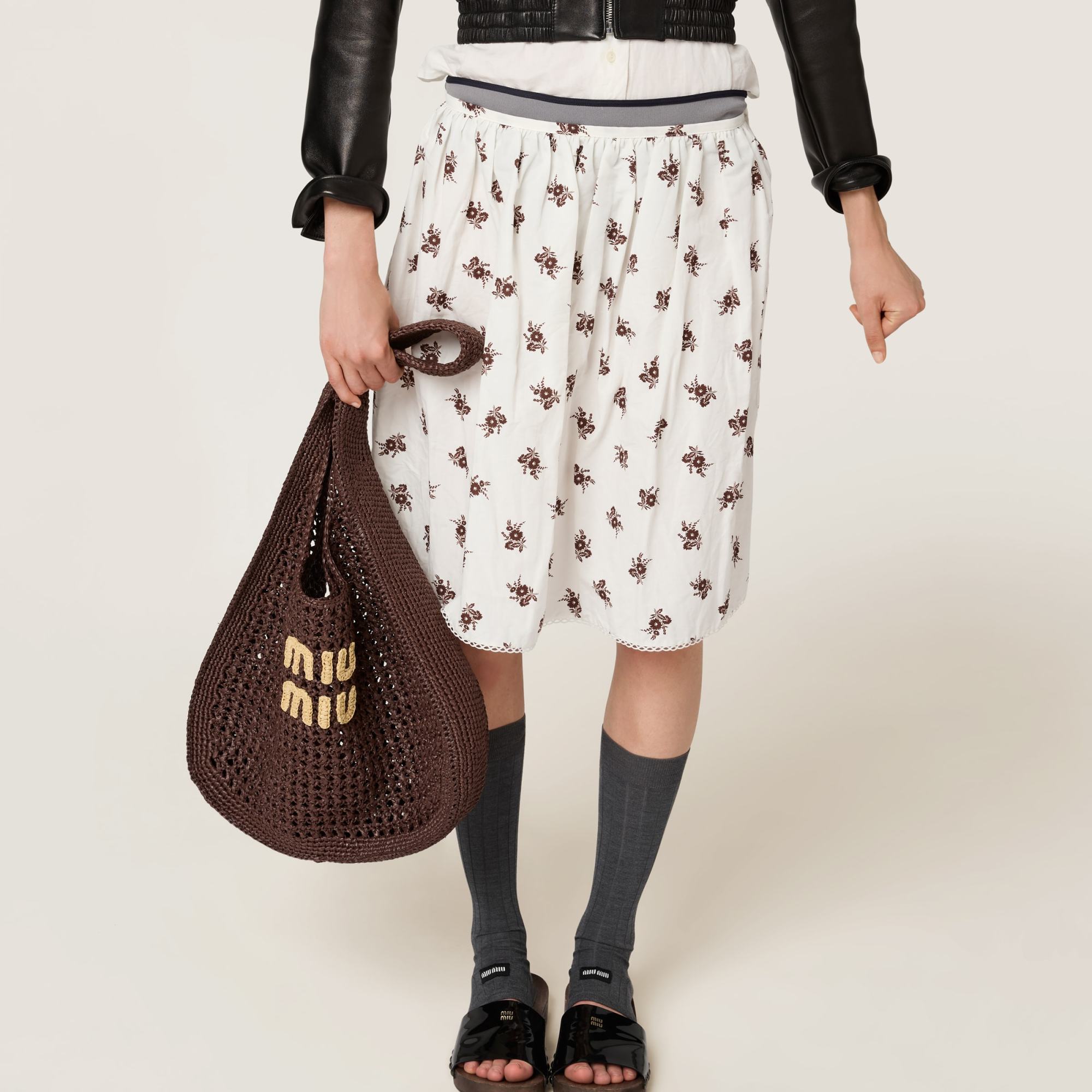 Miu Miu Raffia-effect Woven Shoulder Bag