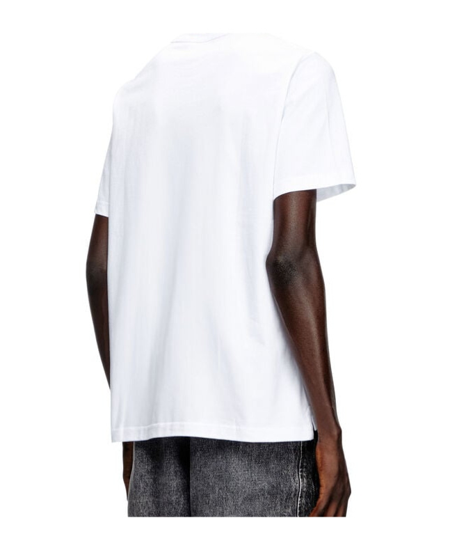 Diesel Mens  T-adjust-bigoval Brand-embossed Cotton-jersey T-shirt In White