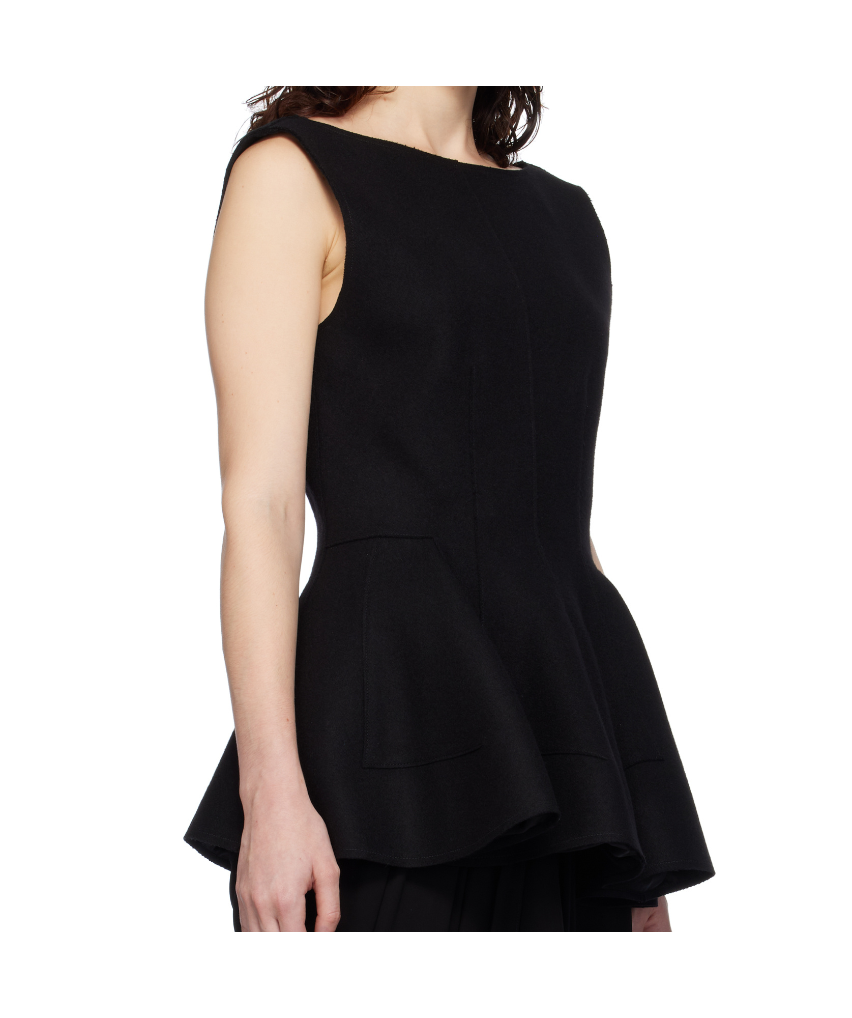 LANVIN RUFFLED SLEEVELESS TOP 