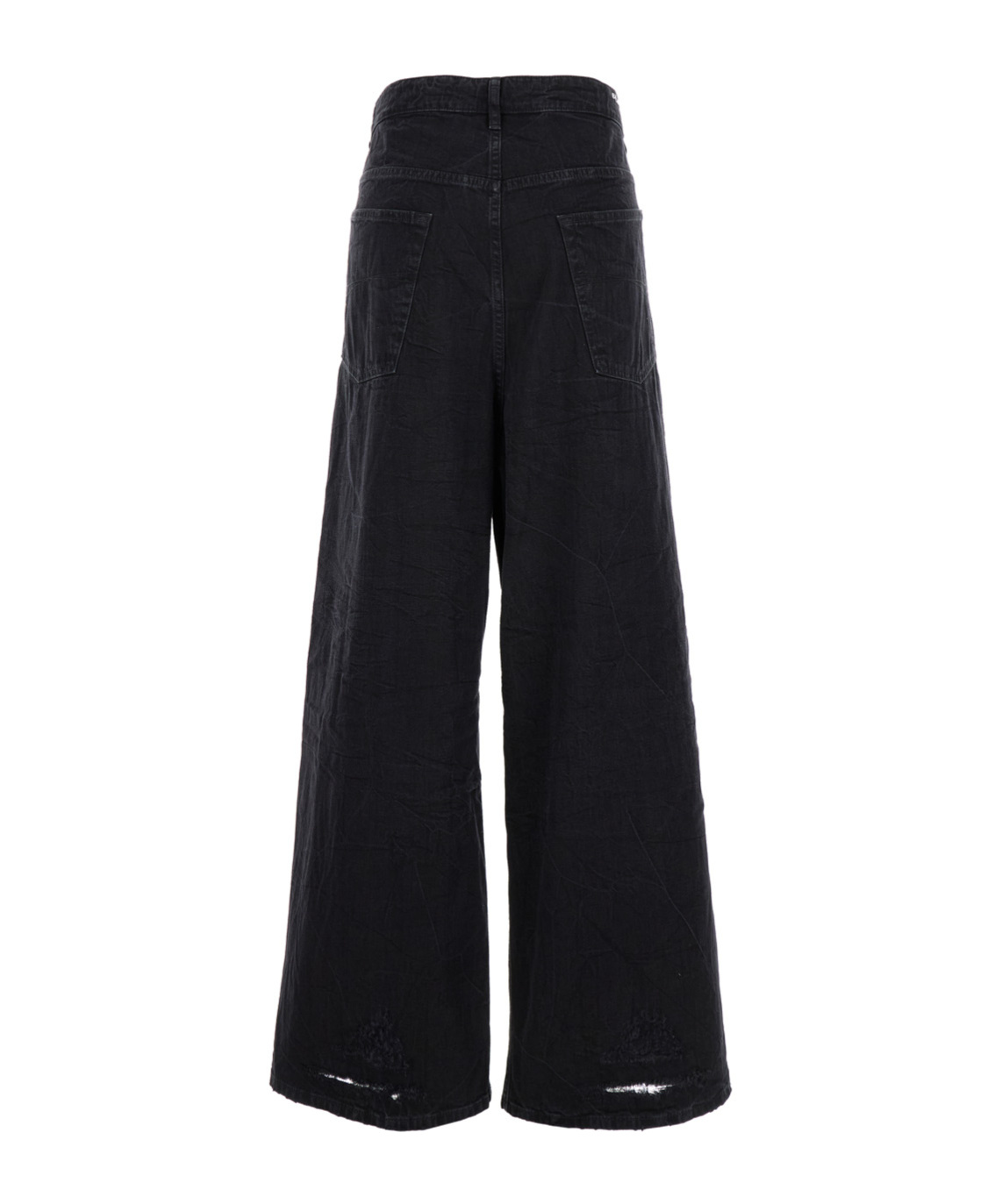Balenciaga Drawstring Wide-leg Jeans In Black