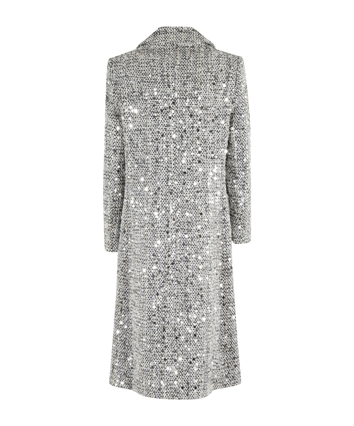 Ermanno Firenze Sequin-embellished Double-breasted Coat In Gray