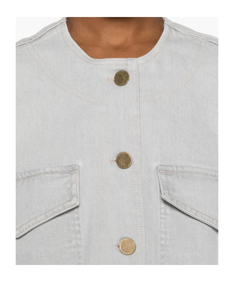 Forte Forte Grey Denim Cotton Overshirt In Gray