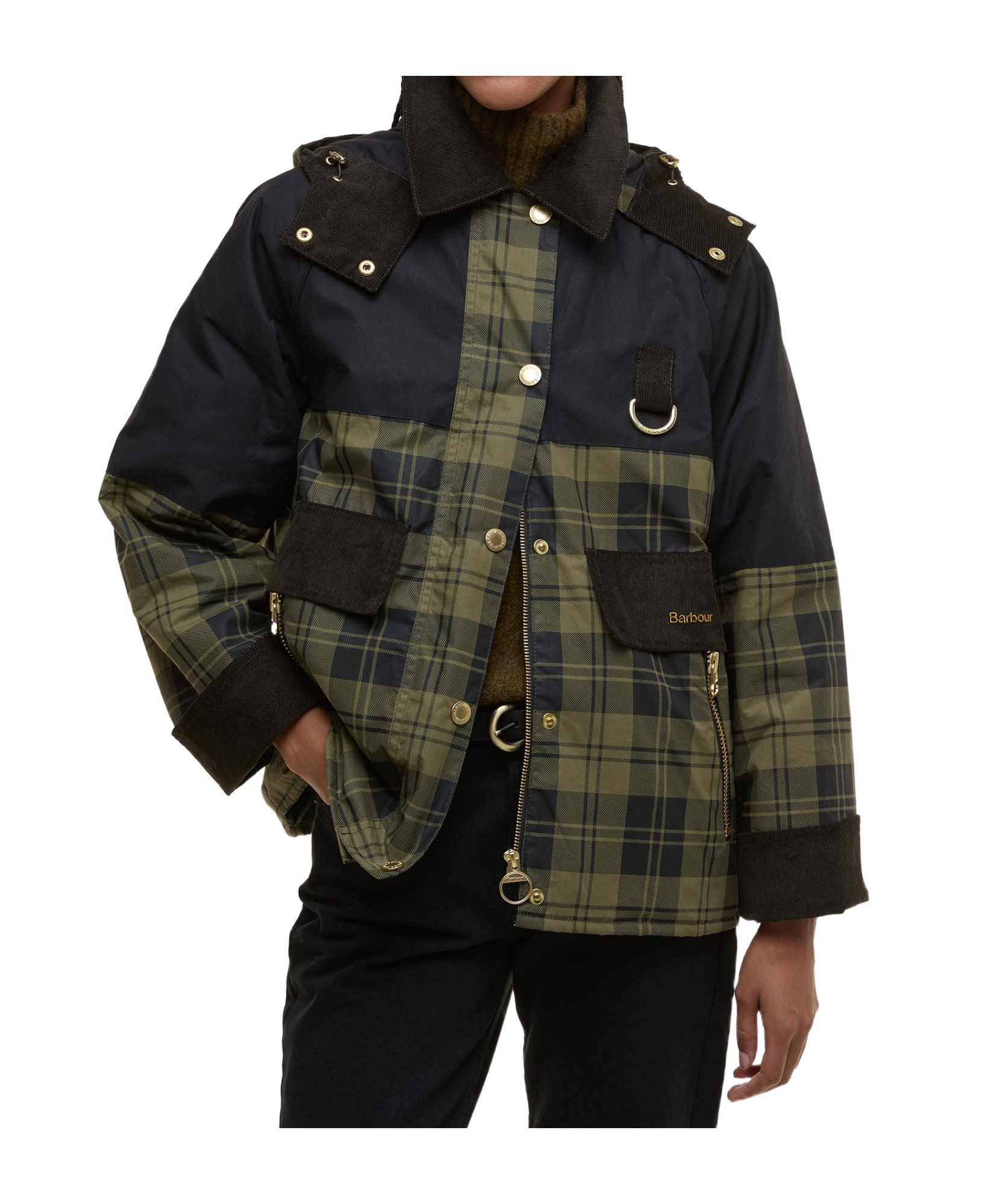 Barbour Elaine Tartan-check Zip-front Jacket In Multi