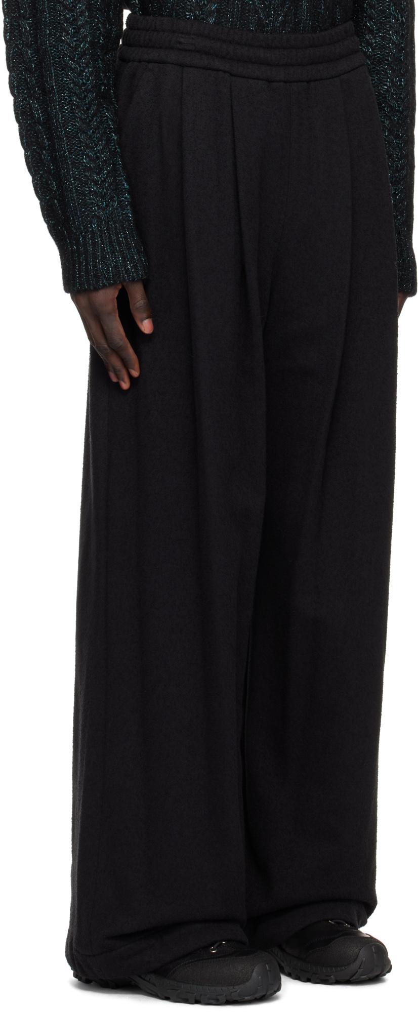 Wooyoungmi Black Boucle Sweatpants In Black