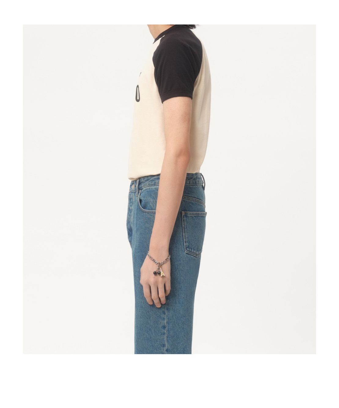 Valentino Sleeve Contrast Graphic Print Crew Neck In Nude