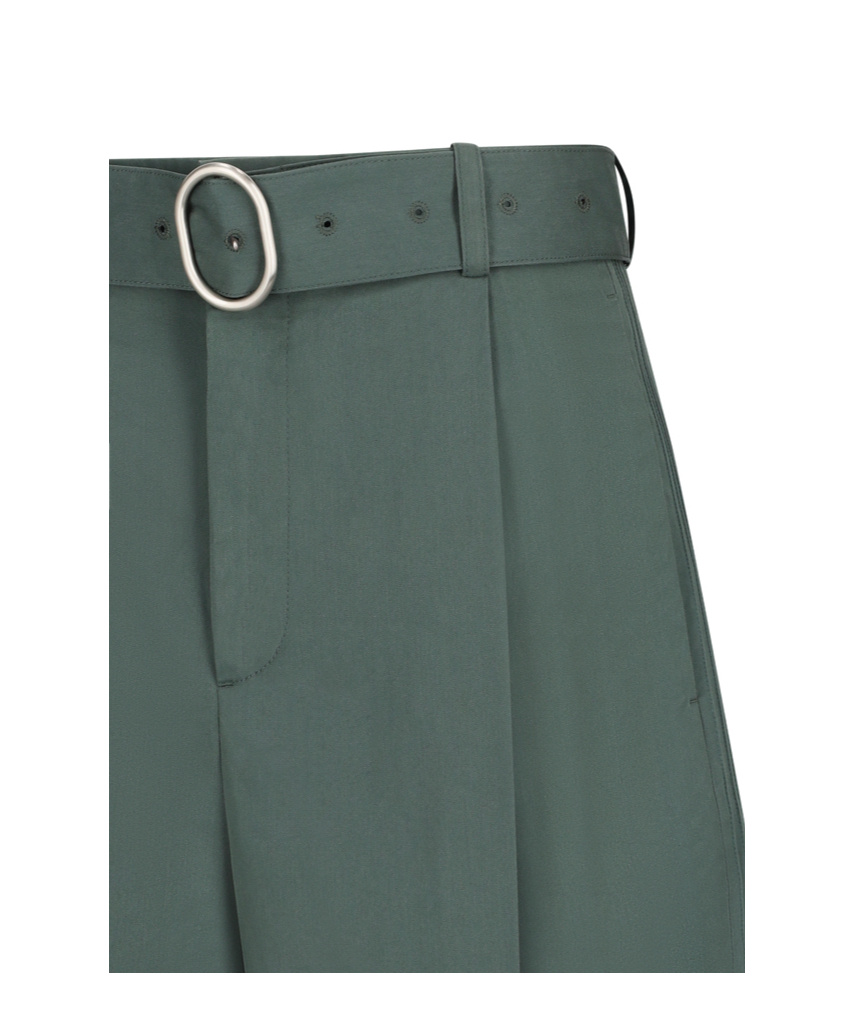 Jil Sander Knee-length Belted Shorts In Green