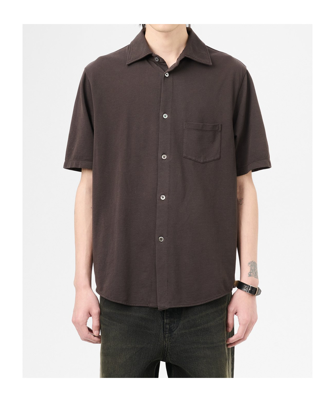 Our Legacy Lapel Short-sleeved Shirt In Black