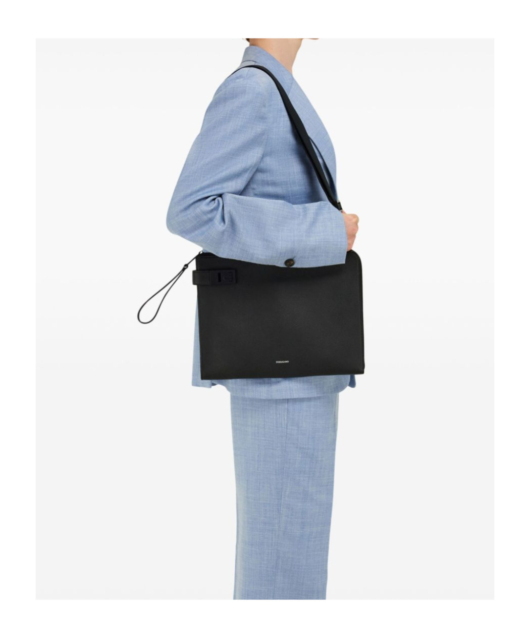 FERRAGAMO BUCKLE CLUTCH 