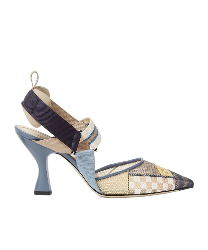 Fendi Multicolor Mesh Medium-heeled Slingbacks