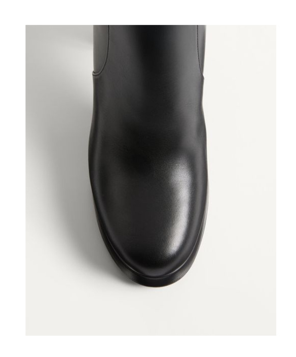 Valentino Garavani Fawcette Platform Ankle Boot In Calfskin 90mm Woman Black 42 In Black