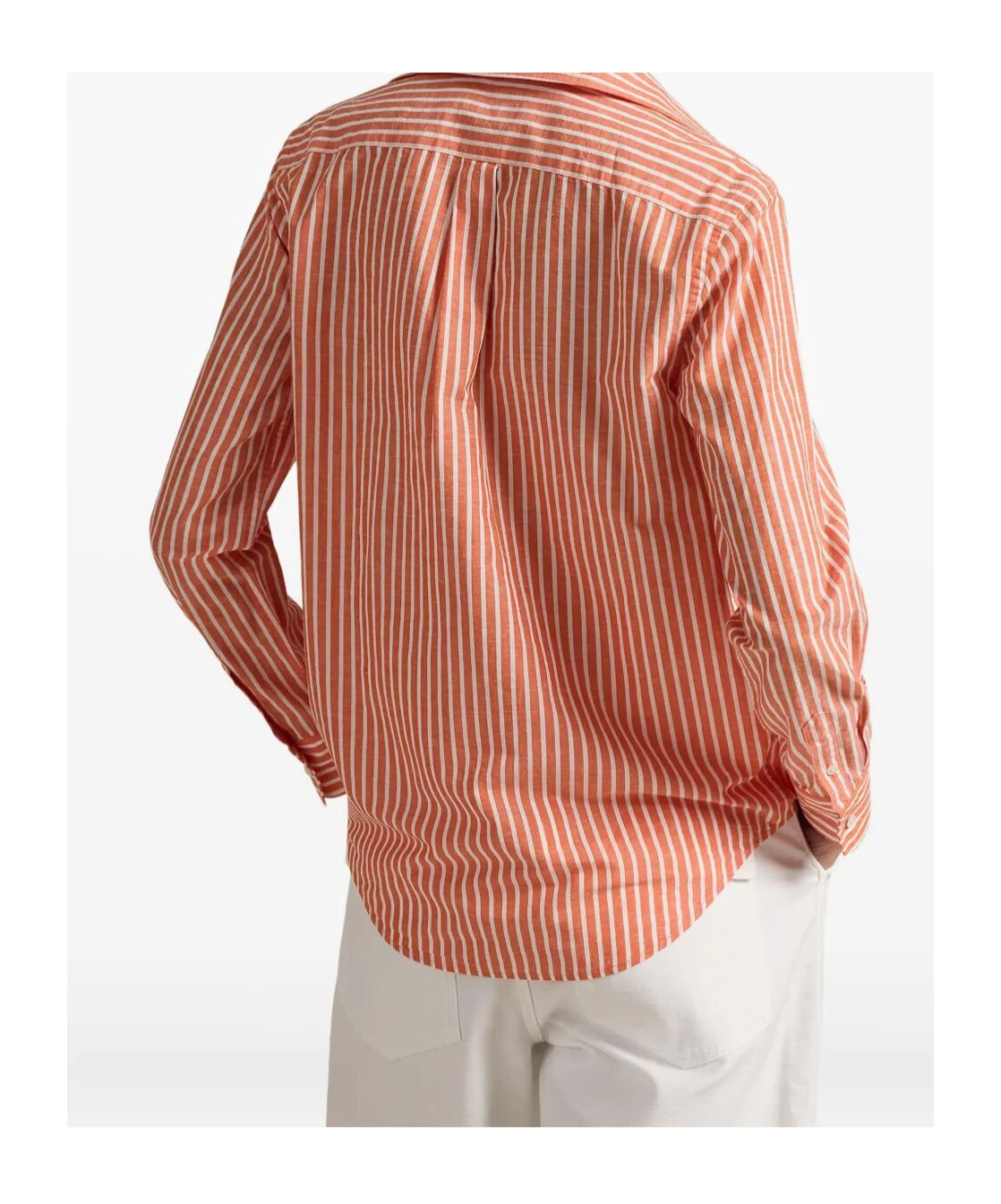 Polo Ralph Lauren Striped Button-down Shirt In Orange