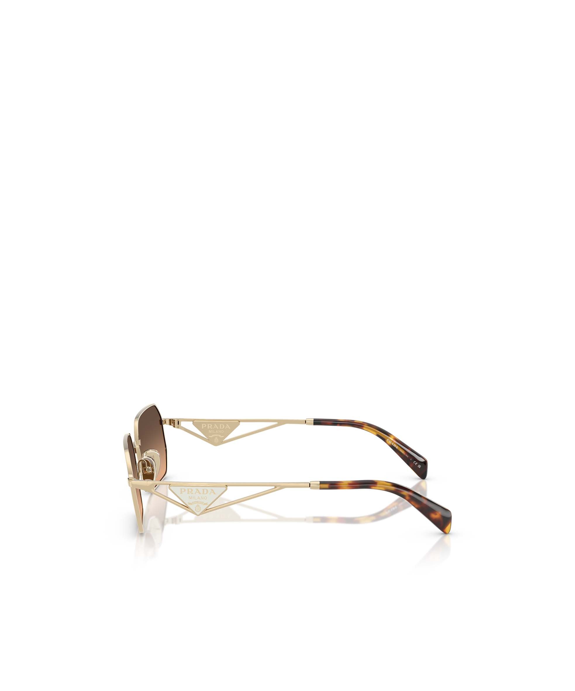 Shop Prada Eyewear Rectangular Frame Sunglasses In Brown