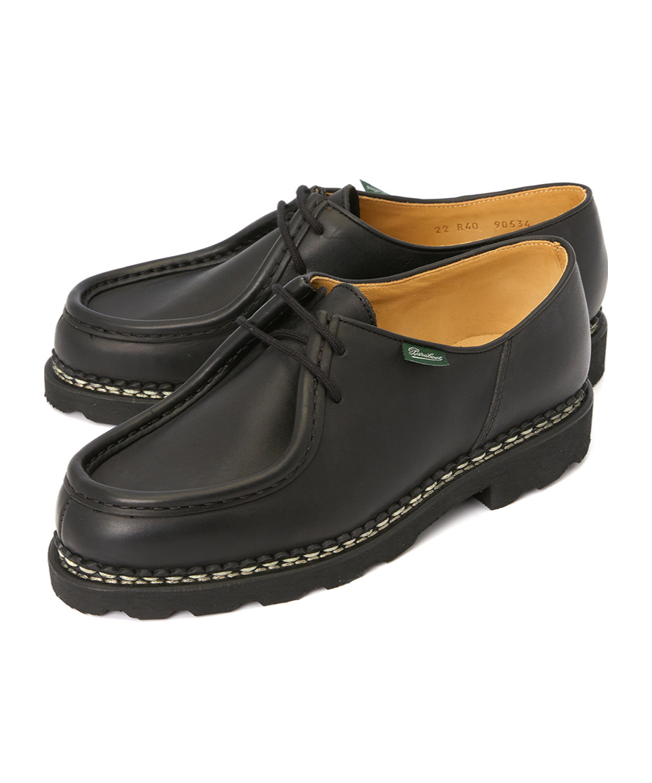 Paraboot Michael Smooth Leather Derbies Shoes In Black