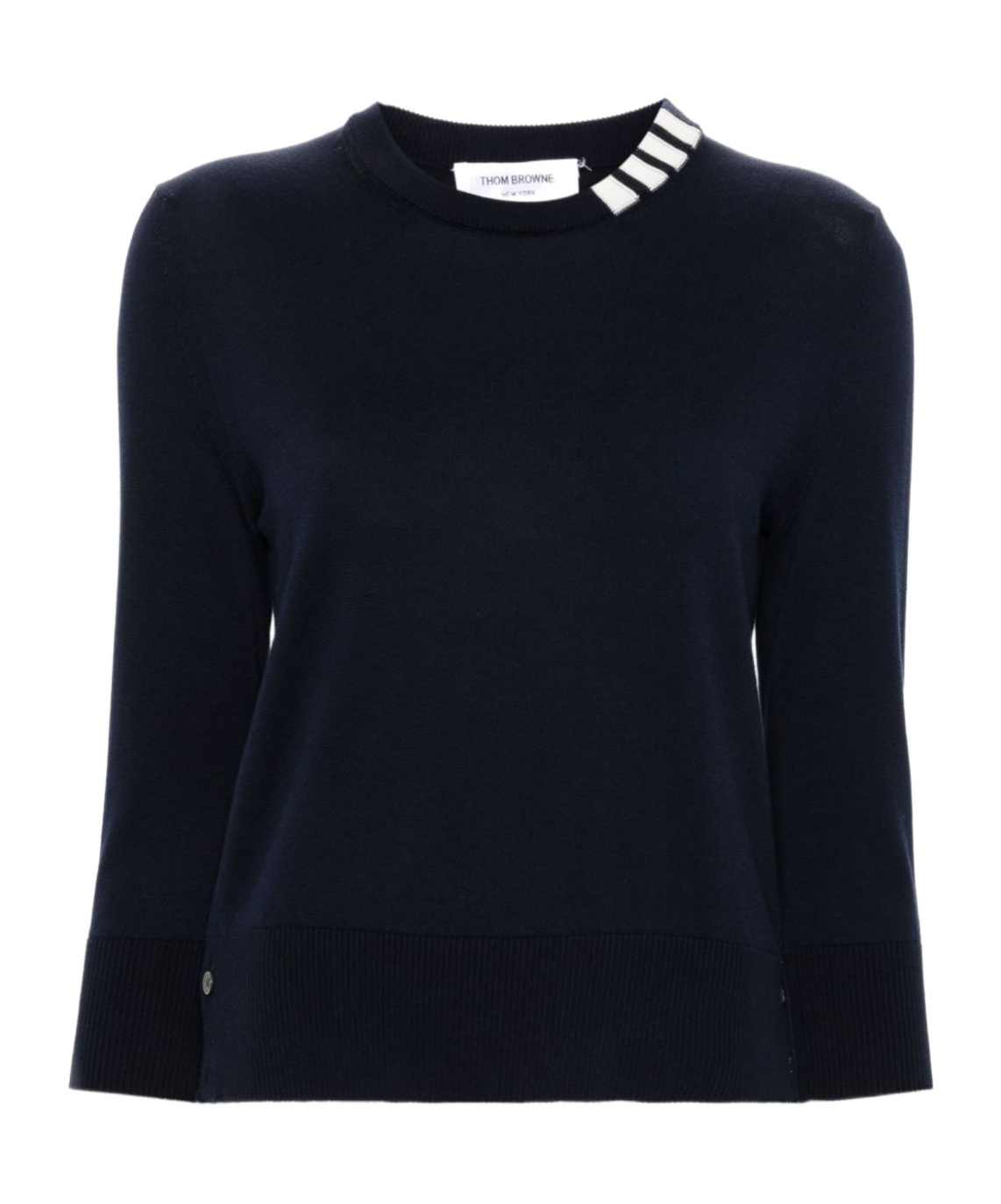 Thom Browne 4-bar Cotton Jumper In Black