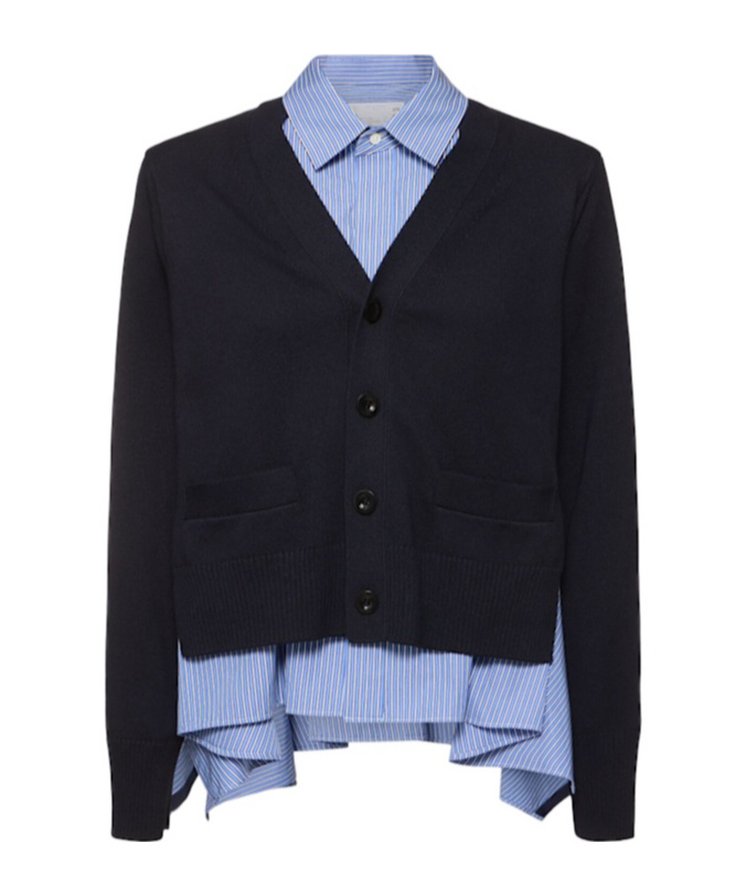 Sacai Long-sleeved Knitted Cardigan