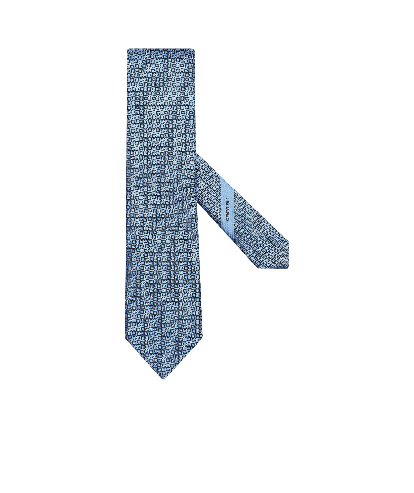 Zegna Jacquard Pointed Tip Tie In Blue