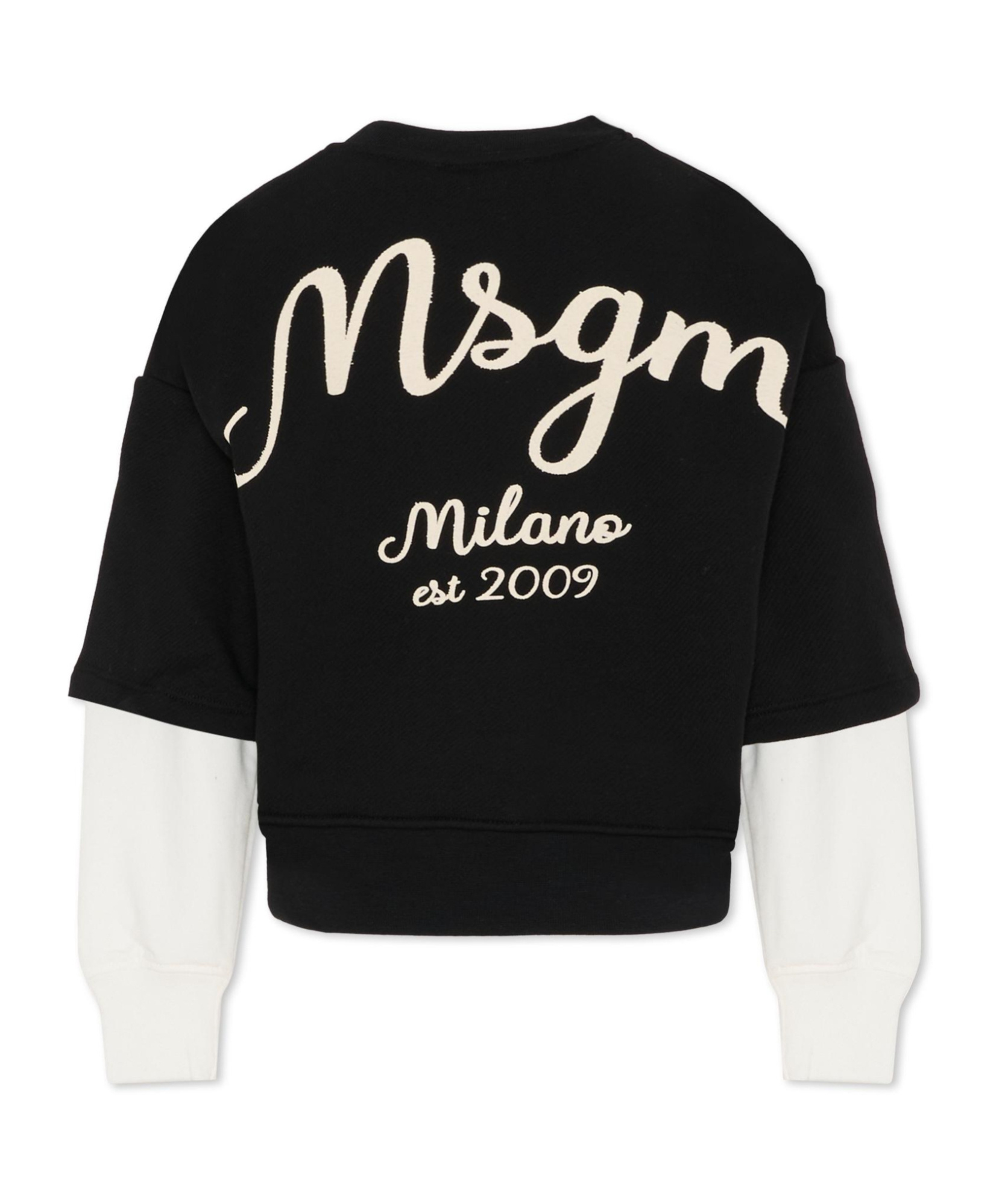 Msgm Double-layered Logo Sweatshirt In Black