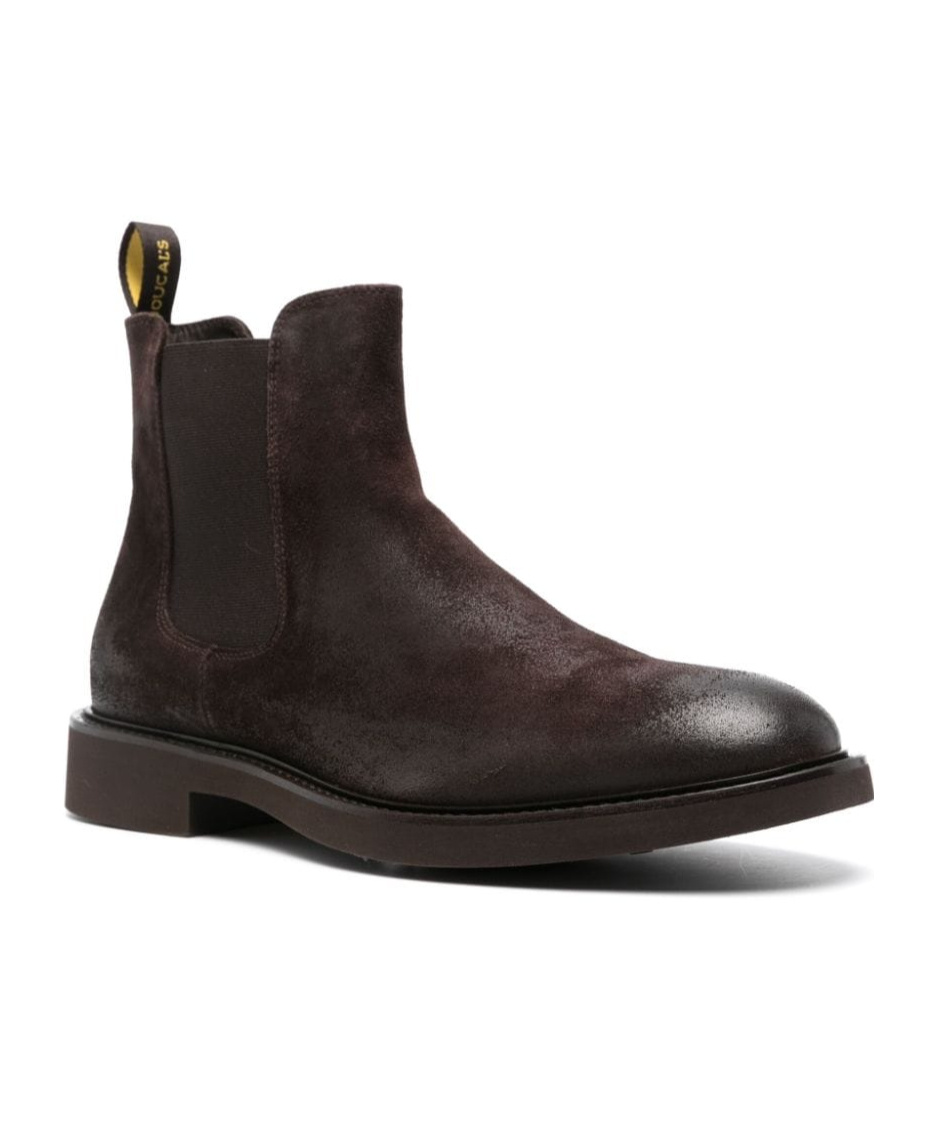 Doucal's Man Ankle Boots Chocolate Brown Size 9 Soft Leather In Black