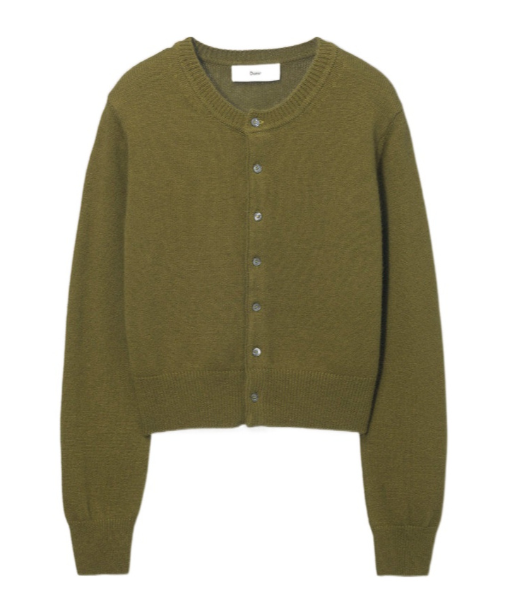 Dunst Button-up Knit Cardigan In Olive Green
