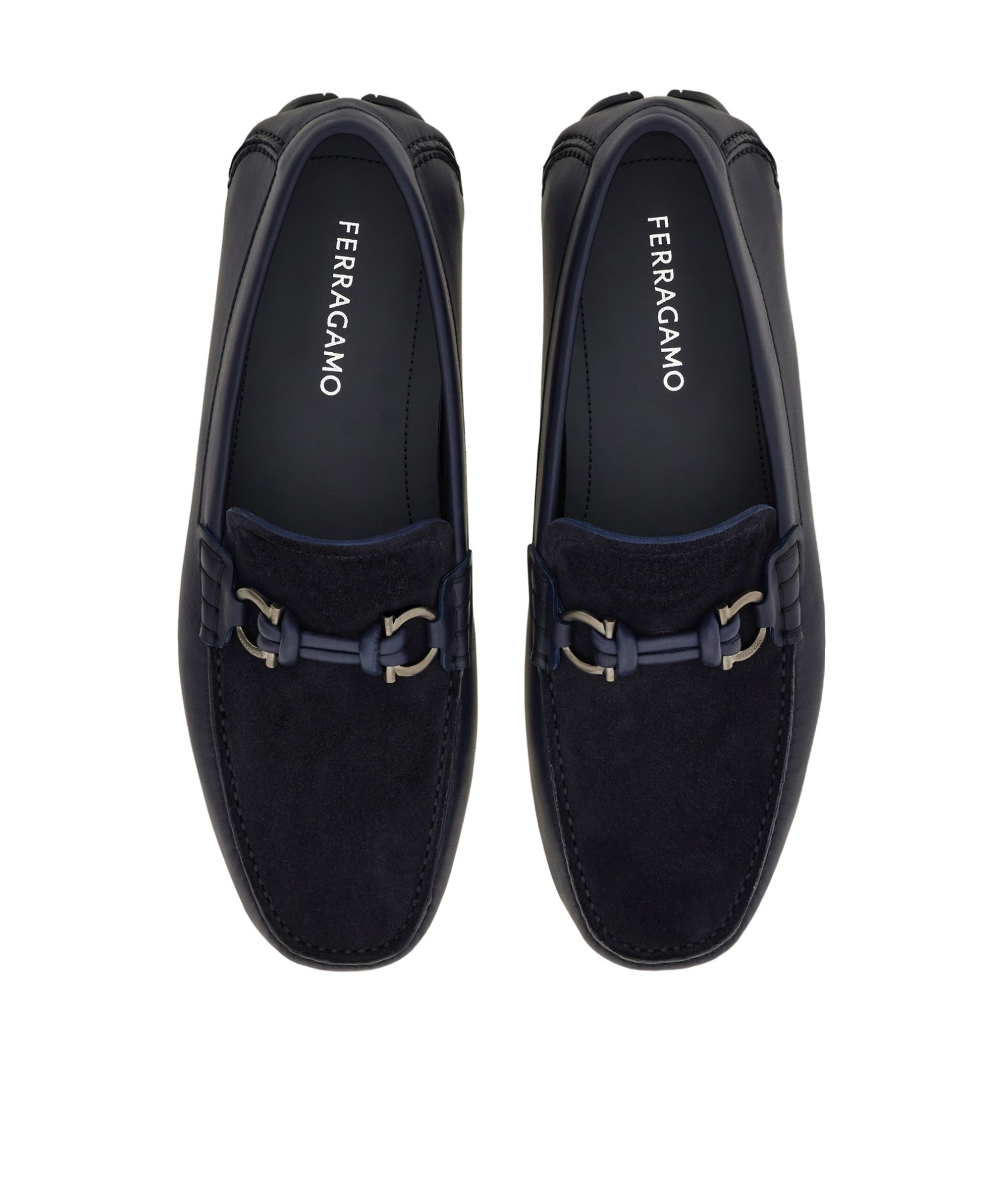 Ferragamo Almeria Leather And Suede Loafers In Multi