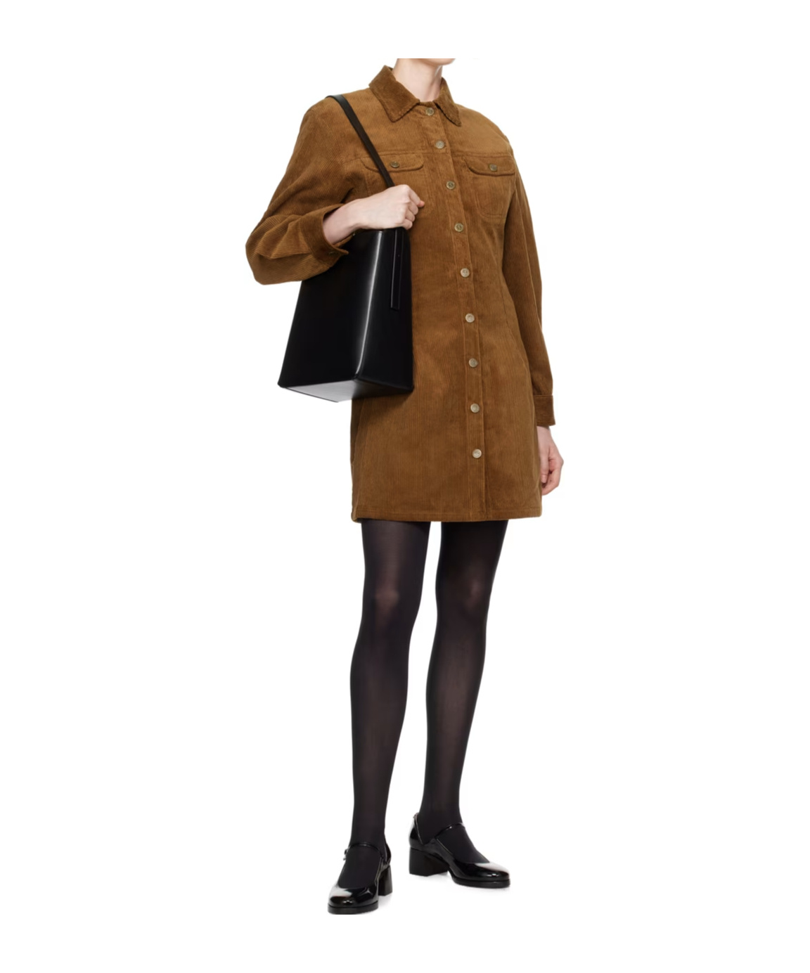 Apc Bonnie Long-sleeved Dress In Brown