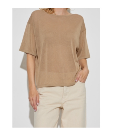 Max Mara Short-sleeved Sweater In Brown