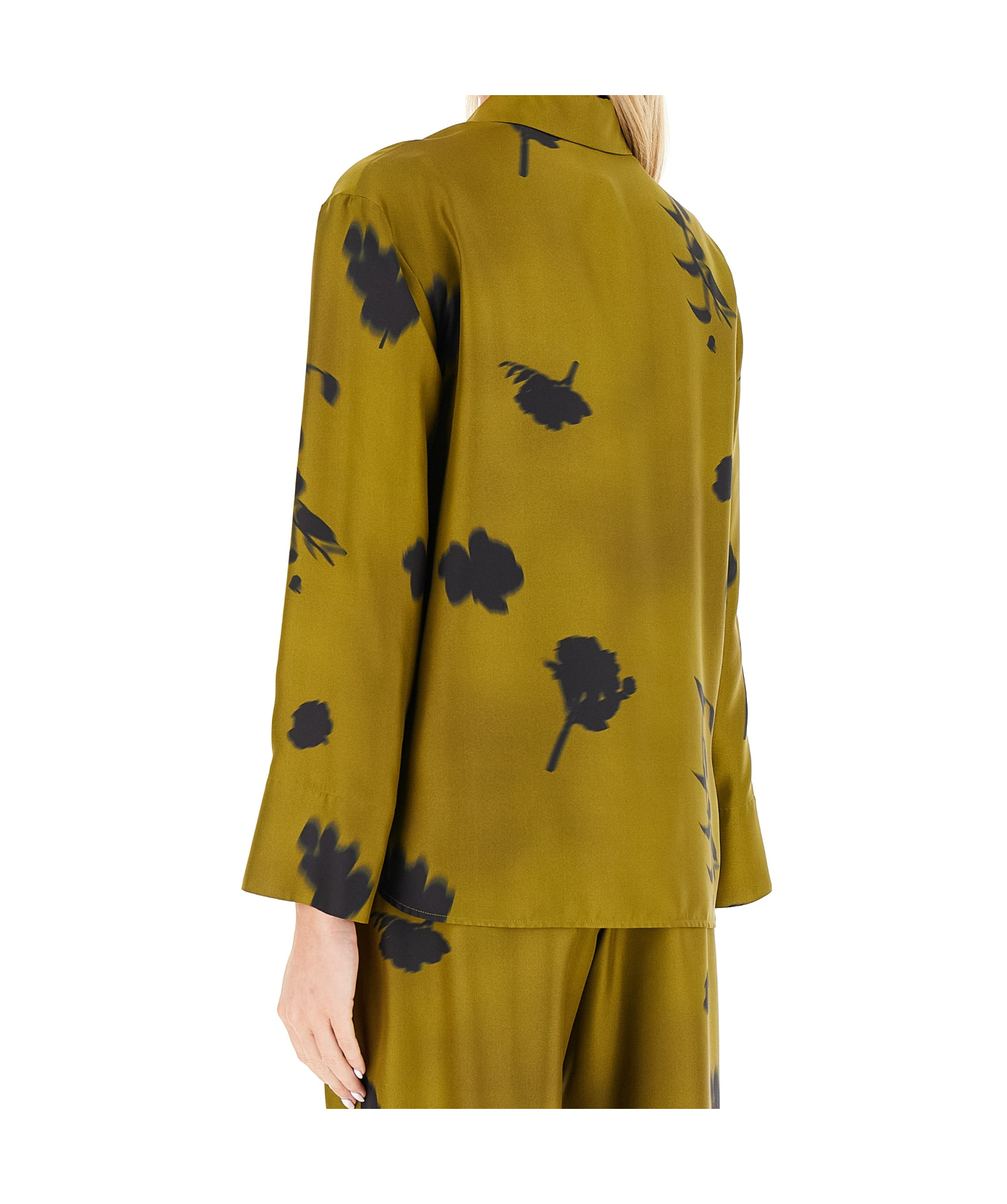 Max Mara Pattern-printed Long-sleeved Shirt In Green