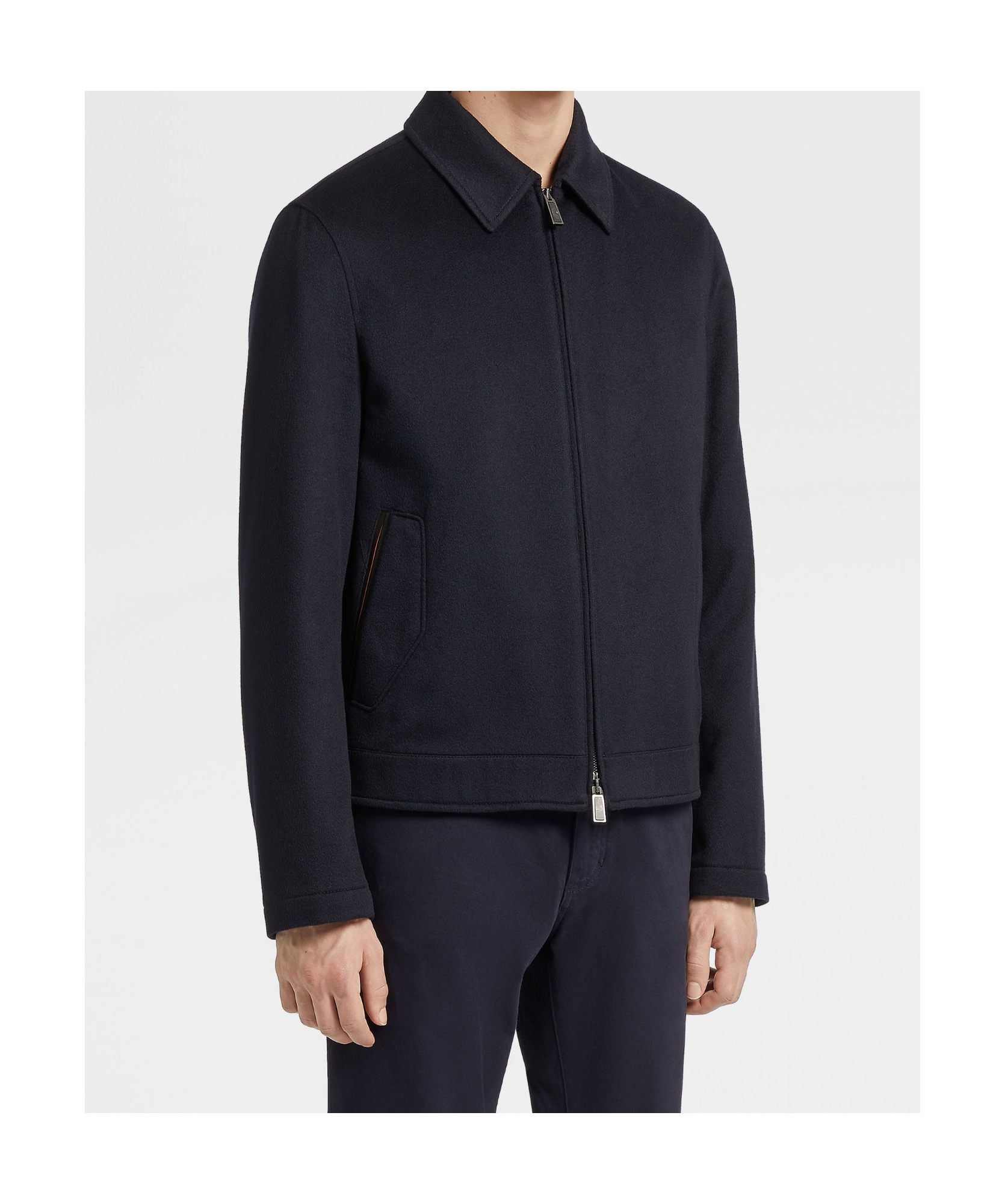 Shop Zegna Oasi Zipped-up Overjacket In Navy Blue