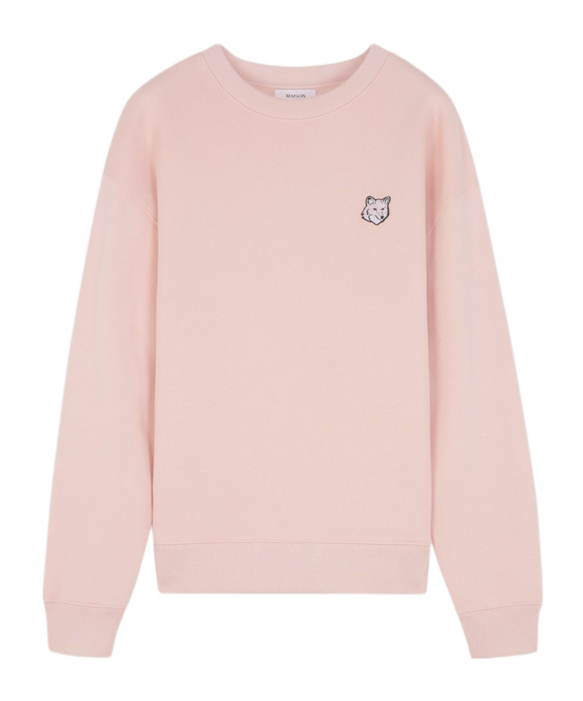 Shop Maison Kitsuné Bold Fox Head Patch Crewneck Sweatshirt In Pink