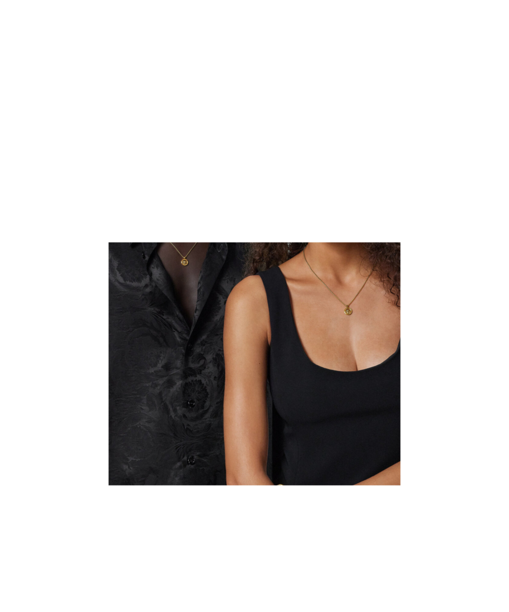 Versace Logo Plaque Chain Necklace In Yellow