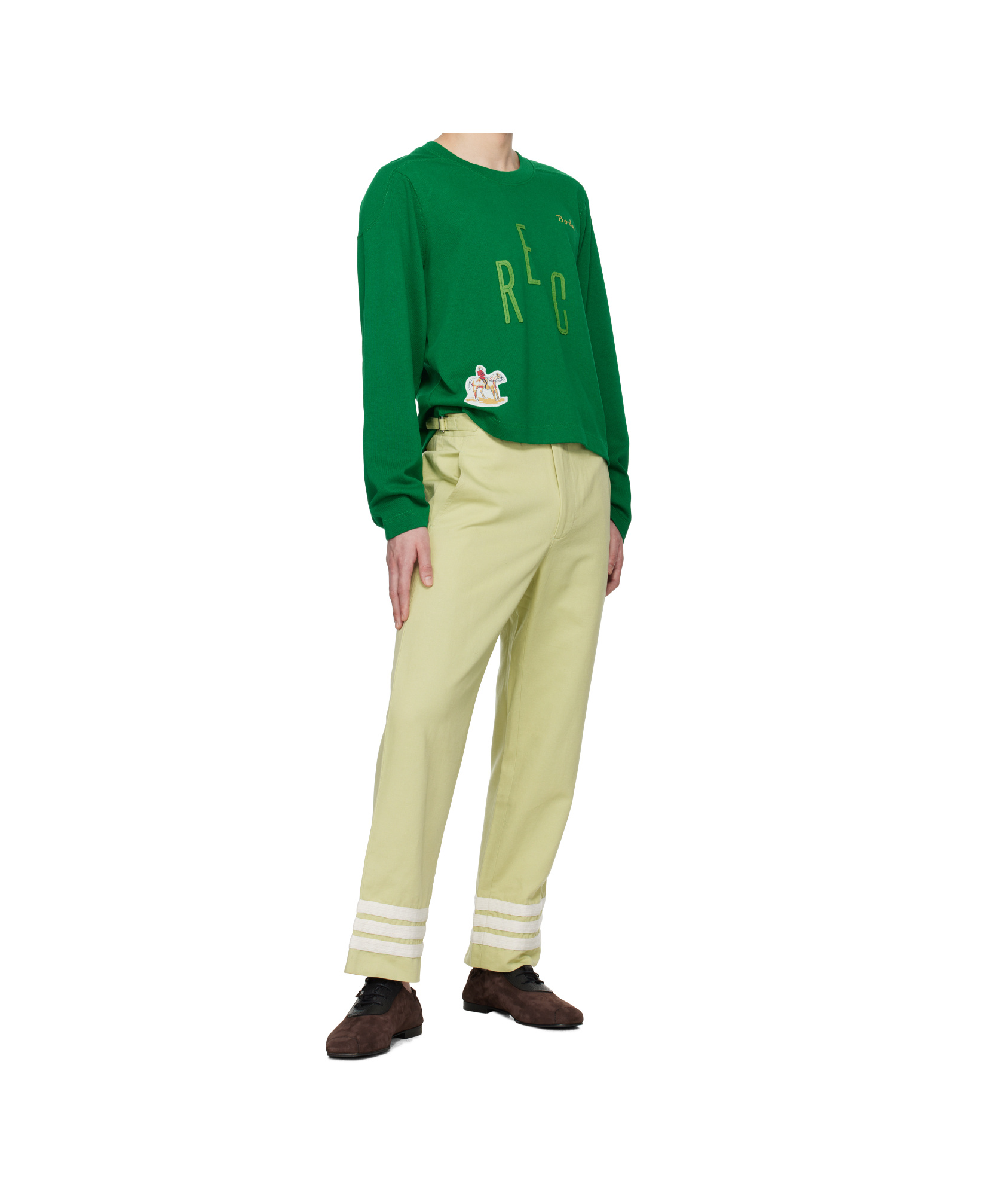 Bode Green Tri-stripe Trousers