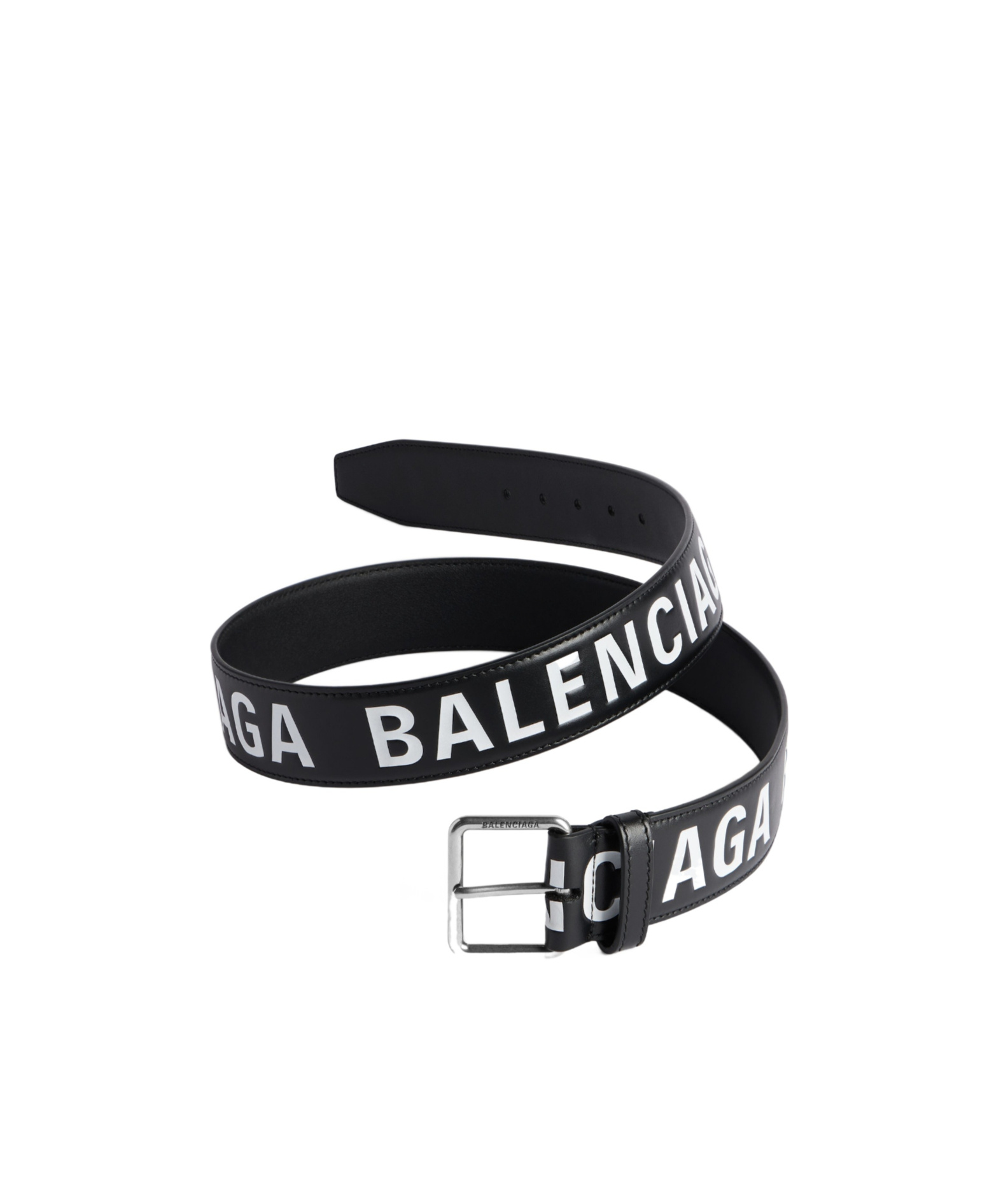 Balenciaga Men's Printed Letters Belt In Black/white In Black