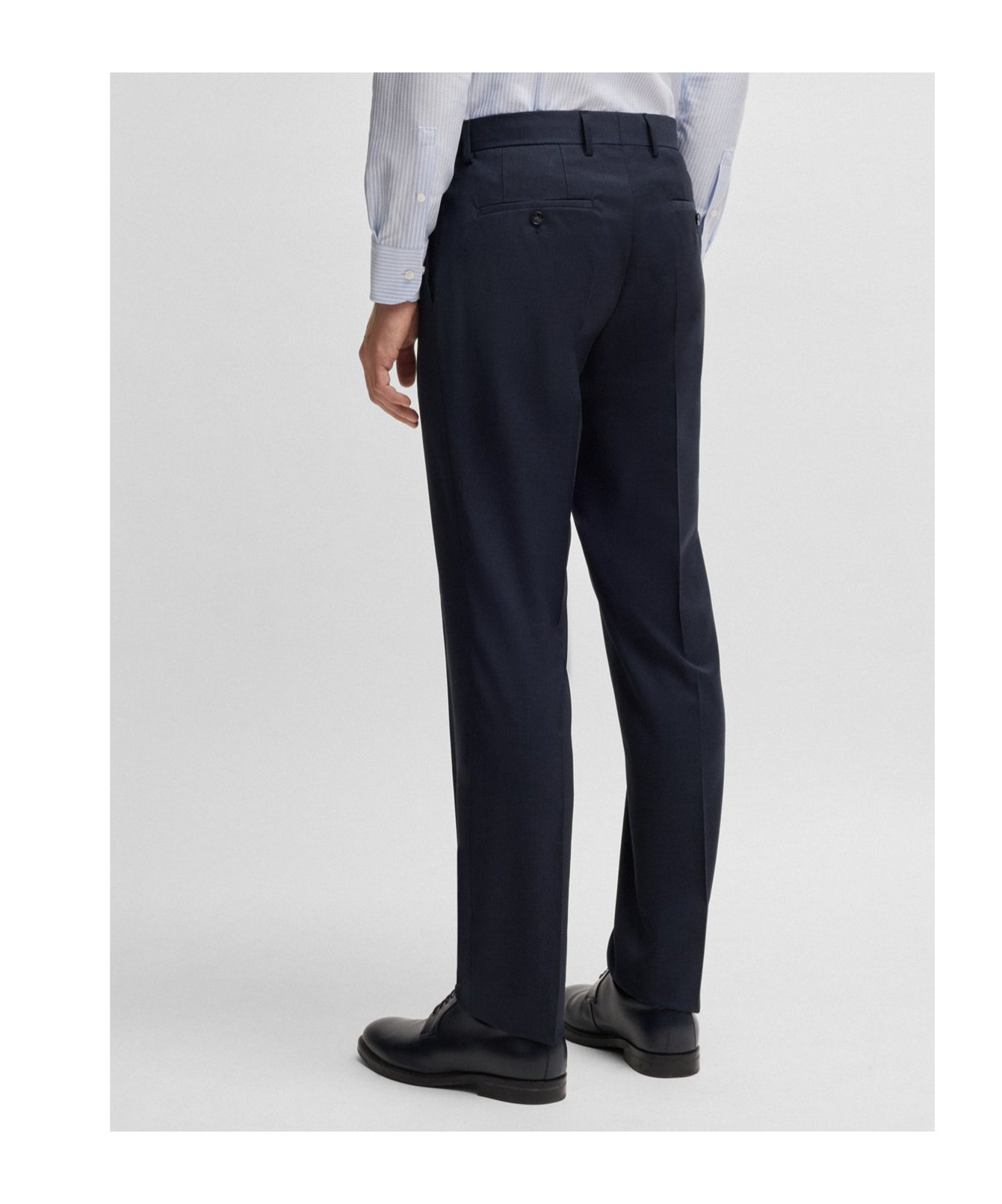 Hugo Boss Regular-fit Suit In Checked Stretch Wool In Dark Blue