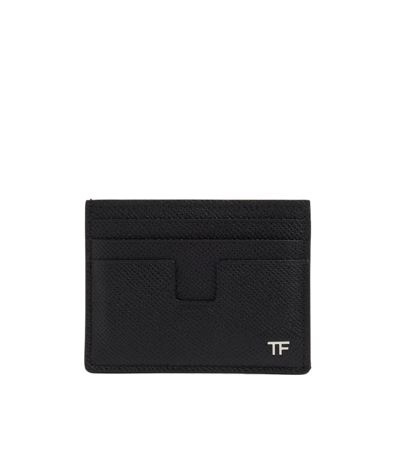 Tom Ford Logo-plaque Leather Cardholder In Black