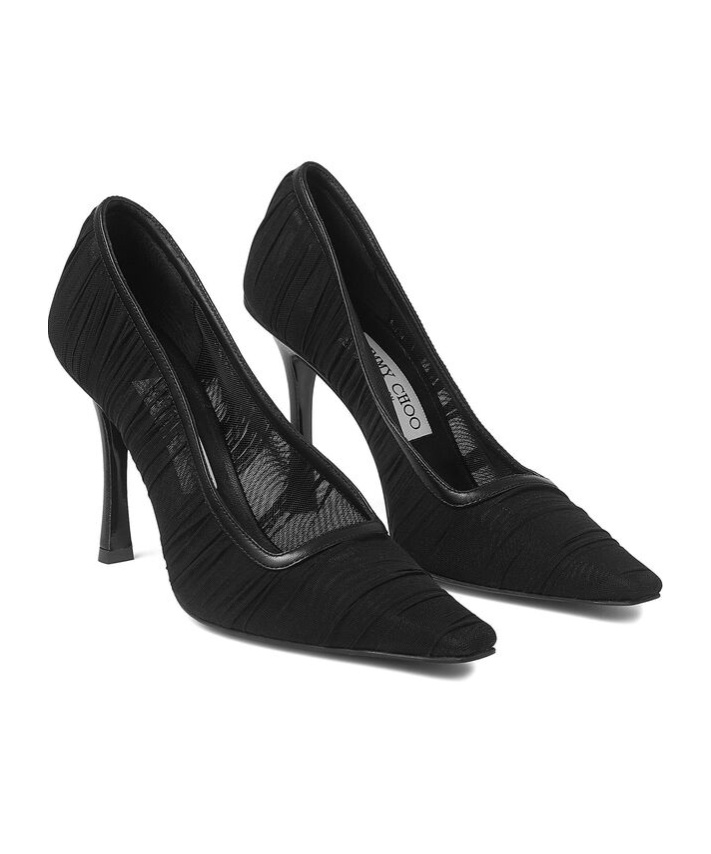Jimmy Choo Square Toe High Heels In Black