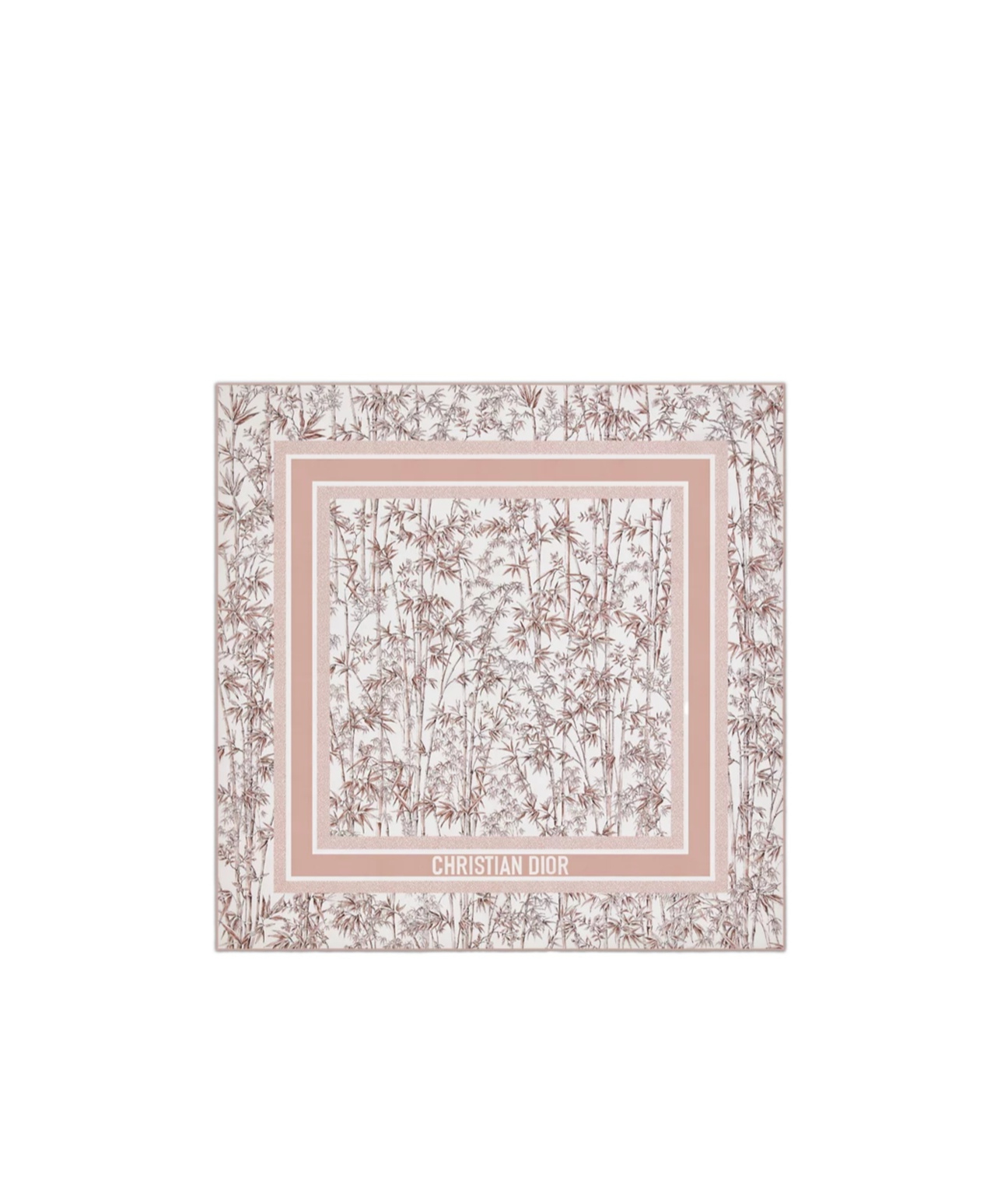 Dior Toile De Jouy Natura 90 Square Scarf In White/light Pink