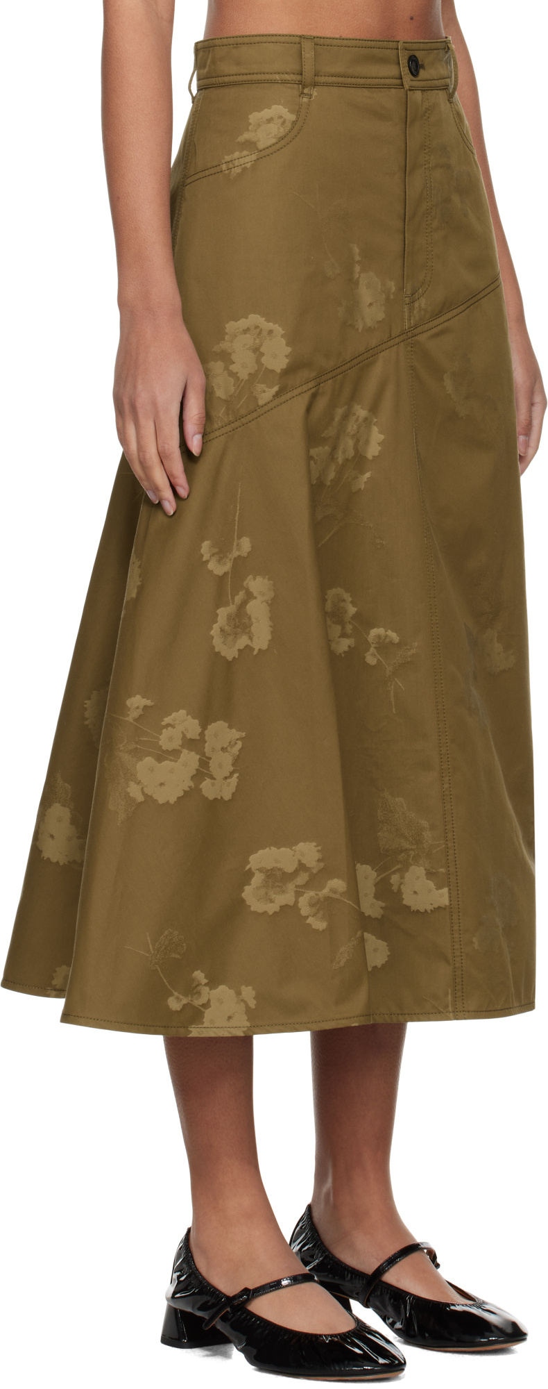 ERDEM DRAPE MIDI SKIRT