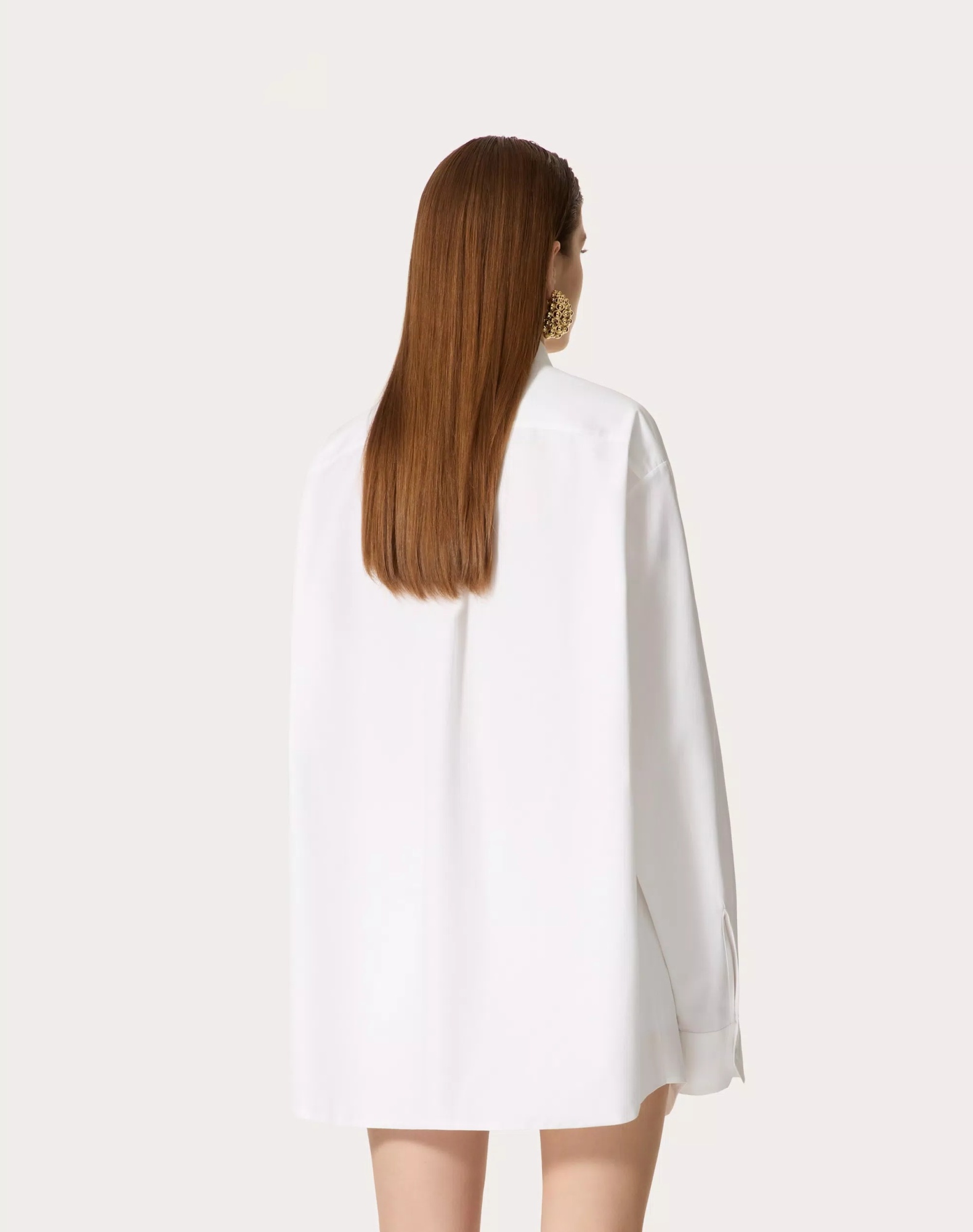 Valentino Hidden Button Long-sleeved Shirt In White