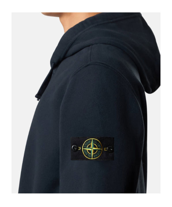 Stone Island Regular-fit Hooded Zip-up Sweatshirt With Pockets In Blue