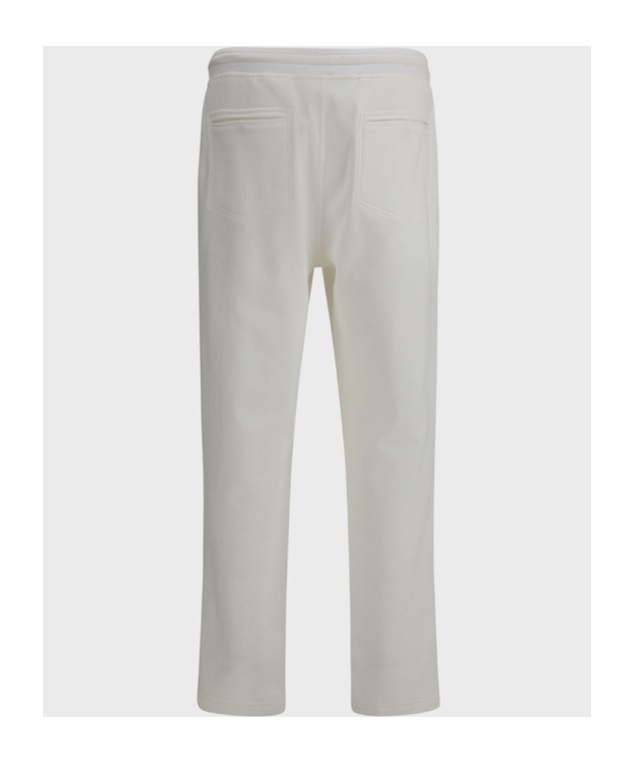 Brunello Cucinelli Men White Linen And Cotton Leisure Fit Trousers