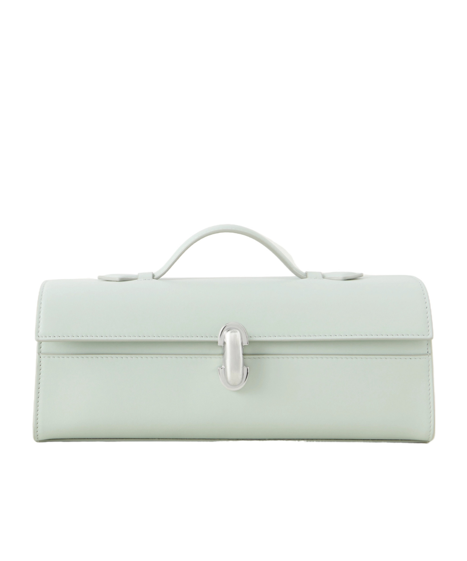Savette Slim Symmetry Leather Tote In White