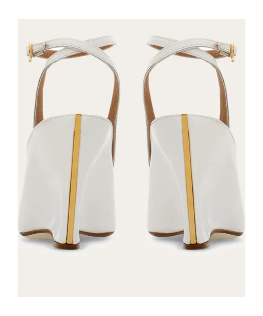 Ferragamo Wedge-heeled Platform Sandals In White