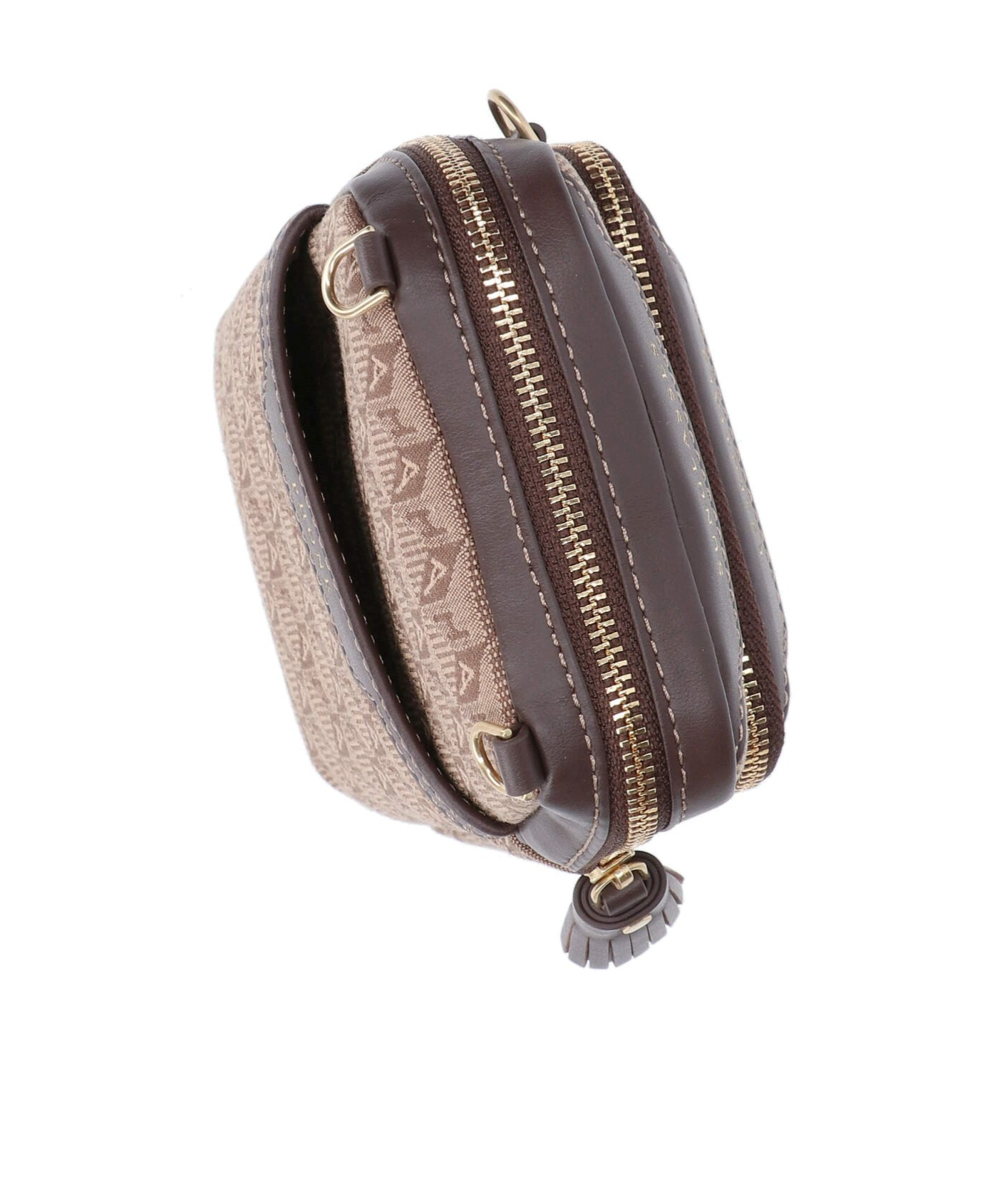 Anya Hindmarch Essentials Monogram-jacquard Crossbody Bag In Brown